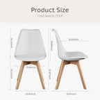 Dining Chairs Set of 4, Mid-Century Modern Dining Room Side Seating, Kitchen Chairs with Wood Legs for Living Room