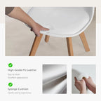 Dining Chairs Set of 4, Mid-Century Modern Dining Room Side Seating, Kitchen Chairs with Wood Legs for Living Room