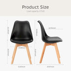 Dining Chairs Set of 4, Mid-Century Modern Dining Room Side Seating, Kitchen Chairs with Wood Legs for Living Room