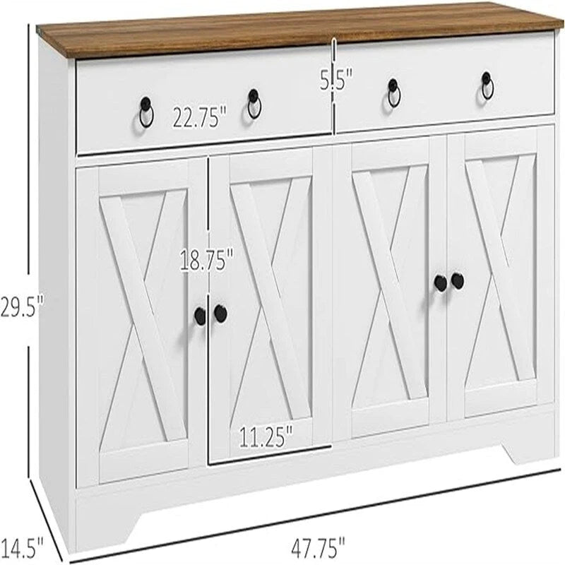 Buffet Sideboard Cabinet - 14.5D x 47.75W x 29.5H