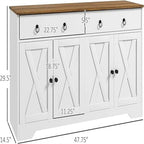Buffet Sideboard Cabinet - 14.5D x 47.75W x 29.5H