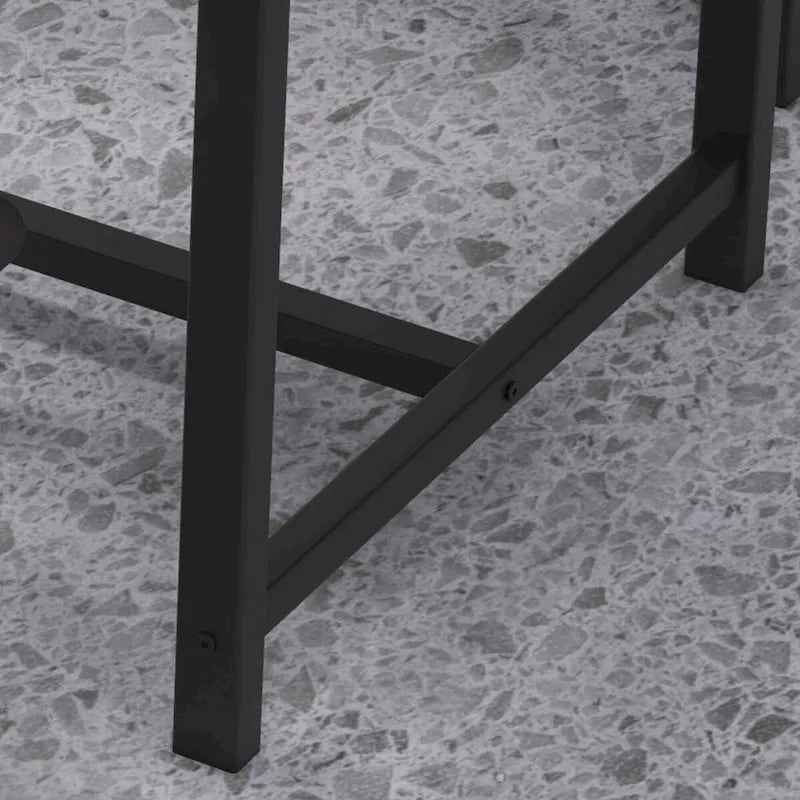 Rectangular Dining Table Set for 4 People with 2 Upholstered Benches