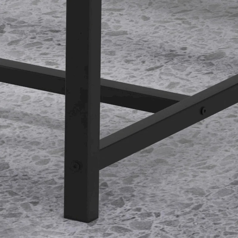 Rectangular Dining Table Set for 4 People with 2 Upholstered Benches