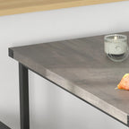 Rectangular Dining Table Set for 4 People with 2 Upholstered Benches