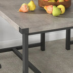 Rectangular Dining Table Set for 4 People with 2 Upholstered Benches