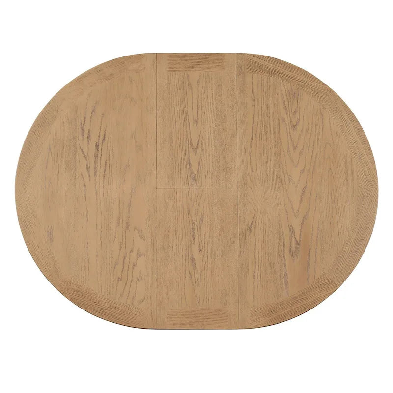 Retro Functional Extendable Dining Table with a 12 Leaf