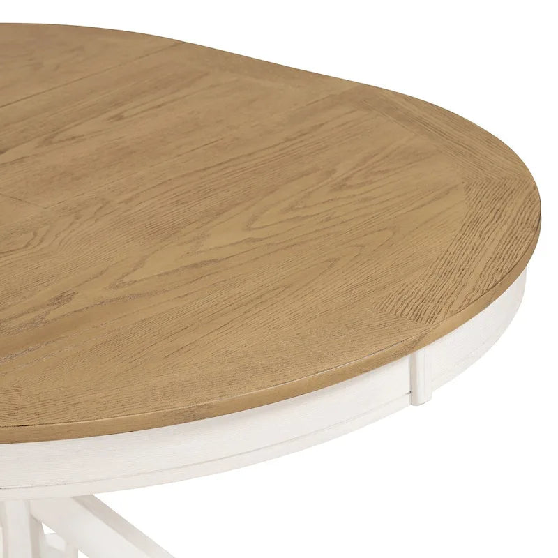Retro Functional Extendable Dining Table with a 12 Leaf