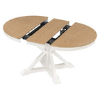 Retro Functional Extendable Dining Table with a 12 Leaf