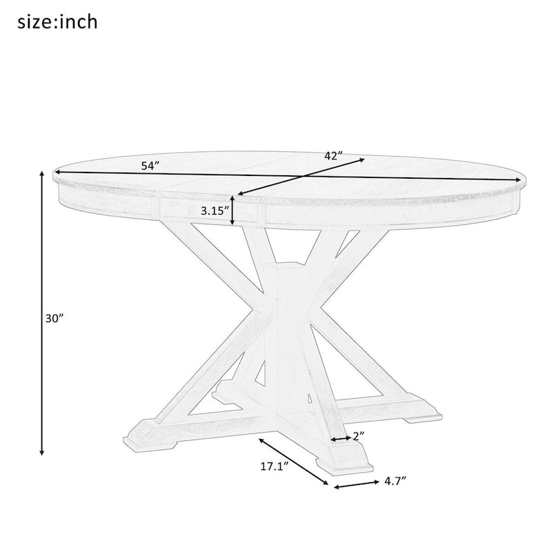 Retro Functional Extendable Dining Table with a 12 Leaf