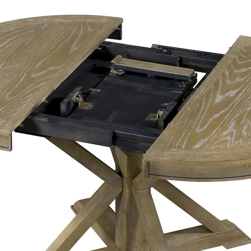 Retro Functional Extendable Dining Table with a 12 Leaf