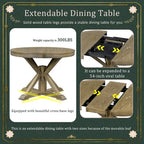 Retro Functional Extendable Dining Table with a 12 Leaf