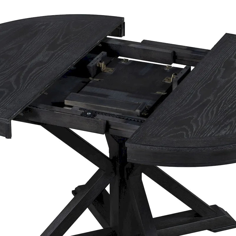 Retro Functional Extendable Dining Table with a 12 Leaf