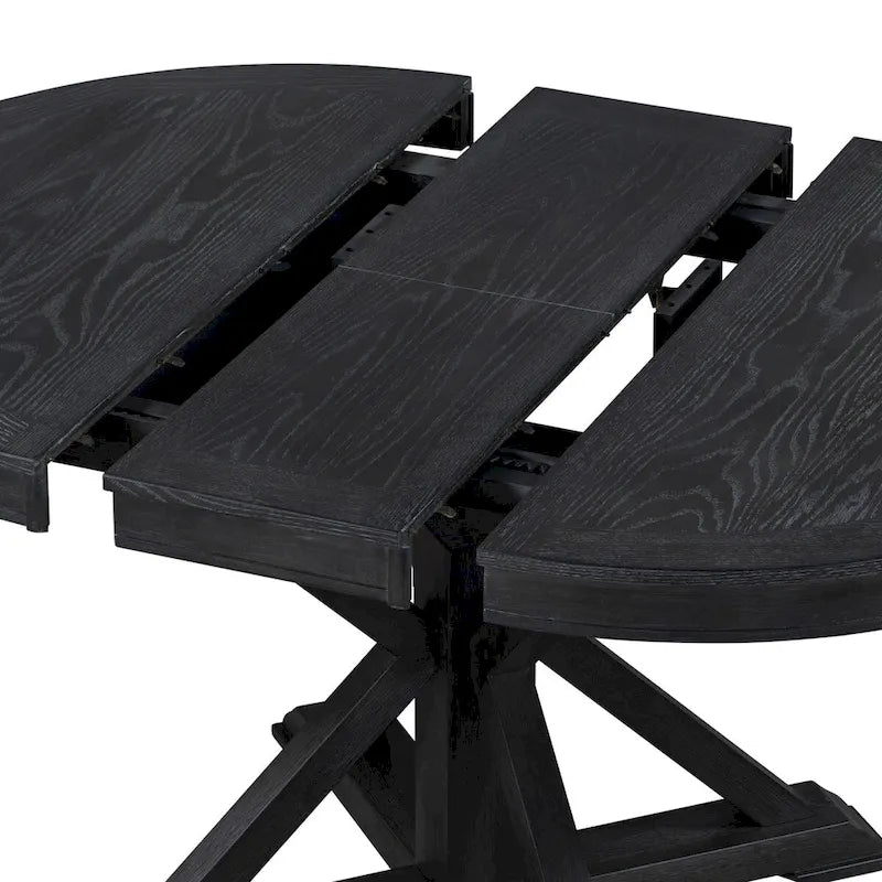 Retro Functional Extendable Dining Table with a 12 Leaf