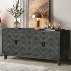 Accent Sideboard Four Doors Storage Cabinet Buffet for Dining Room, Entrance and Hallway