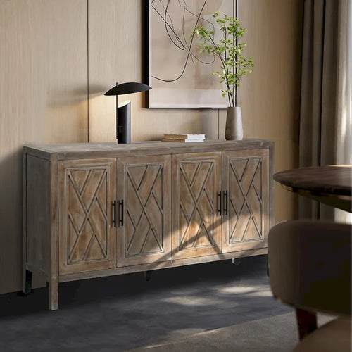 Accent Sideboard Four Doors Storage Cabinet Buffet for Dining Room, Entrance and Hallway
