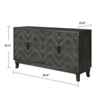 Accent Sideboard Four Doors Storage Cabinet Buffet for Dining Room, Entrance and Hallway