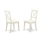 East West Furniture 5 Piece Kitchen Table Set- a Dining Table and 4 Faux Leather Dining Chairs, 36x36 Inch, Linen White