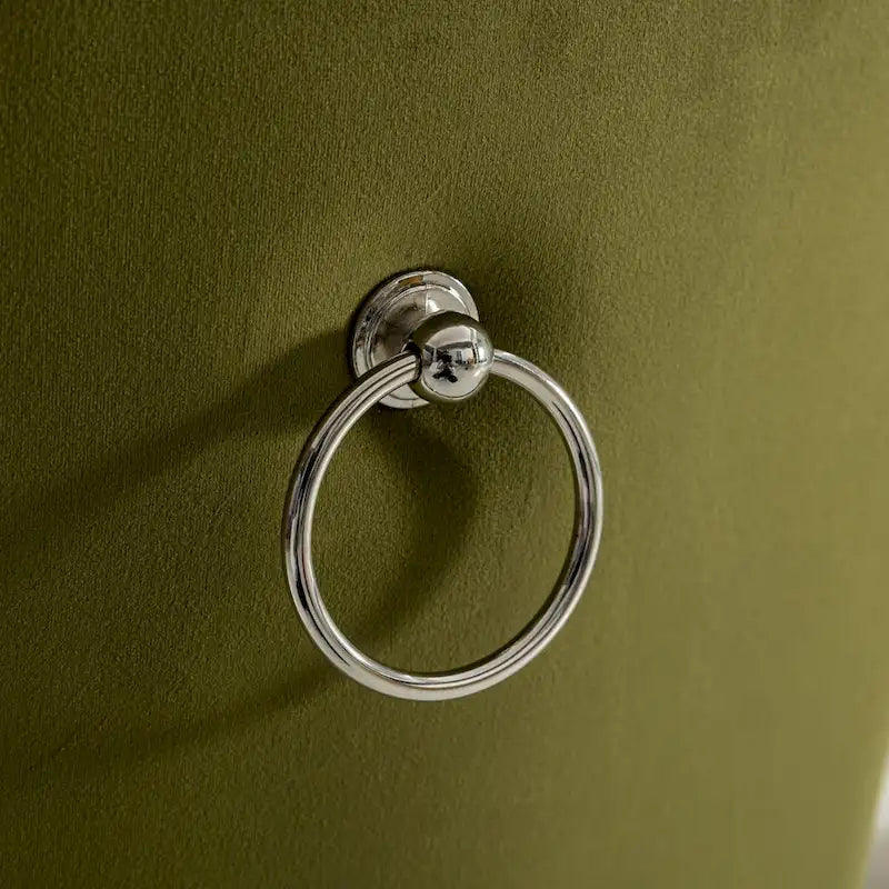 Set of 2 Velvet Dining Chairs with Nailhead Trim and Chrome-Plated Stainless Steel Legs