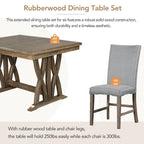 7-Piece Extendable Dining Table Set with Chairs and 12 Leaf