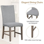 7-Piece Extendable Dining Table Set with Chairs and 12 Leaf