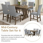 7-Piece Extendable Dining Table Set with Chairs and 12 Leaf