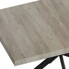 Grondin Retro Farmhouse Style 4-6 People Extendable Dining Table with X-Cross Metal Base and Storage Box