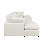 Modern U-Shape Sectional Sofa, 2 Large Chaise with Removable Ottomans