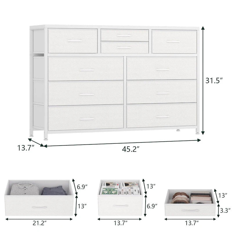 10 Drawer Dresser TV Stand - 55 inches