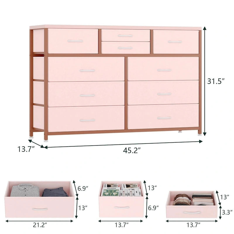 10 Drawer Dresser TV Stand - 55 inches