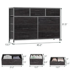 10 Drawer Dresser TV Stand - 55 inches