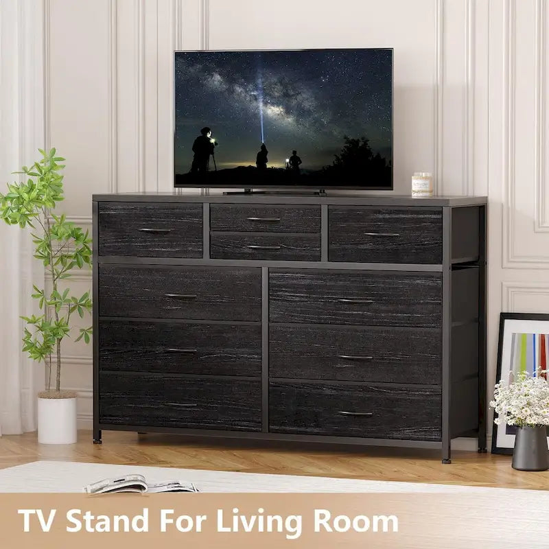 10 Drawer Dresser TV Stand - 55 inches