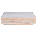 Oasis 59 in. Wood and Marble Storage Coffee Table