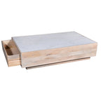 Oasis 59 in. Wood and Marble Storage Coffee Table