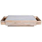 Oasis 59 in. Wood and Marble Storage Coffee Table
