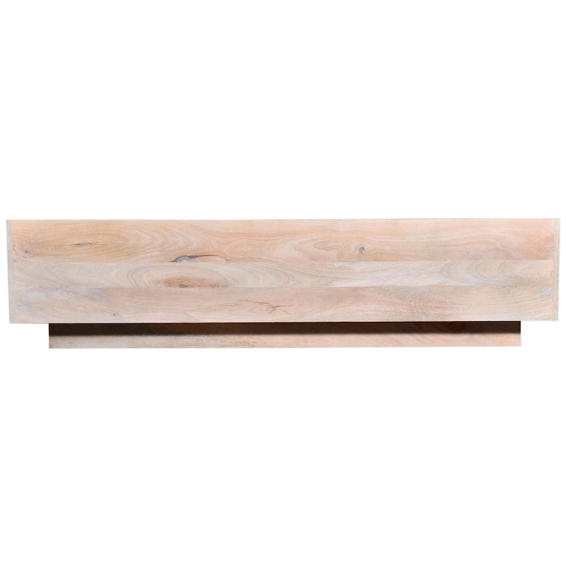 Oasis 59 in. Wood and Marble Storage Coffee Table