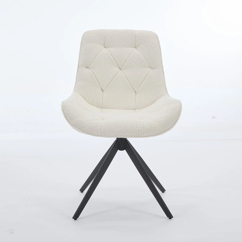 XINMICS Swivel Dining Chairs, Boucle Upholstered Accent Chairs Living Room Chairs Desk Office Arm Chair