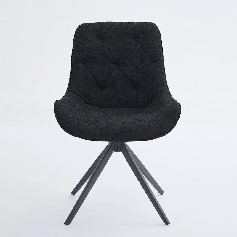 XINMICS Swivel Dining Chairs, Boucle Upholstered Accent Chairs Living Room Chairs Desk Office Arm Chair