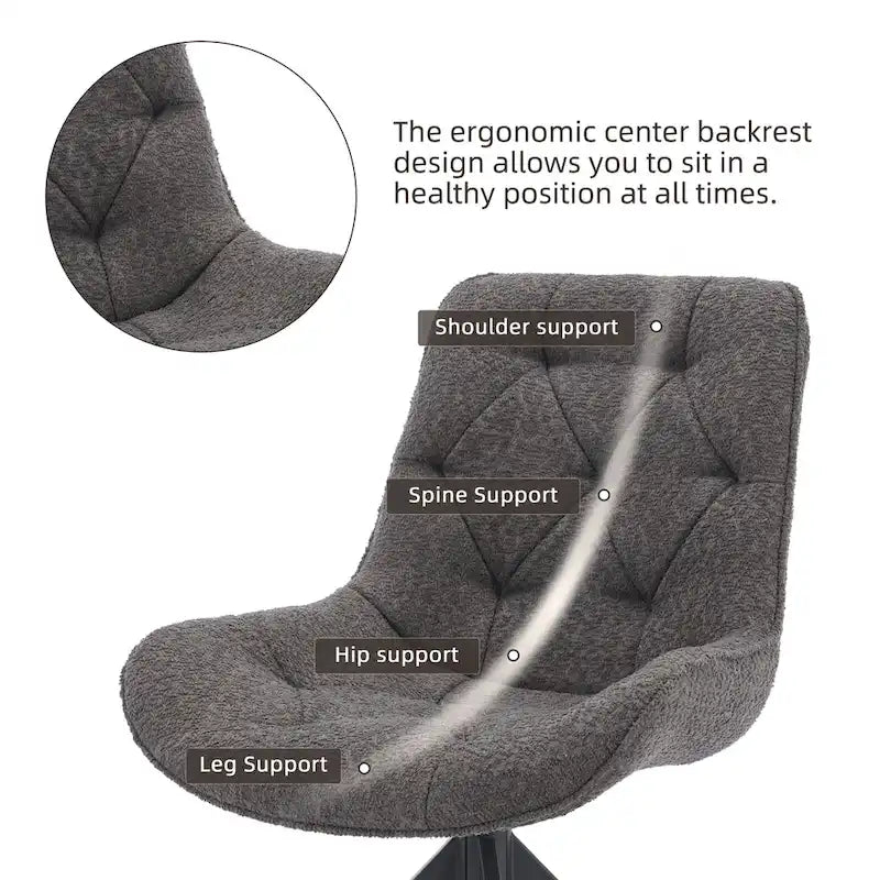 XINMICS Swivel Dining Chairs, Boucle Upholstered Accent Chairs Living Room Chairs Desk Office Arm Chair
