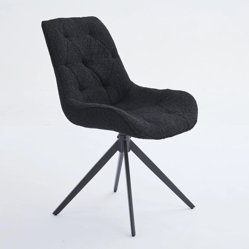 XINMICS Swivel Dining Chairs, Boucle Upholstered Accent Chairs Living Room Chairs Desk Office Arm Chair