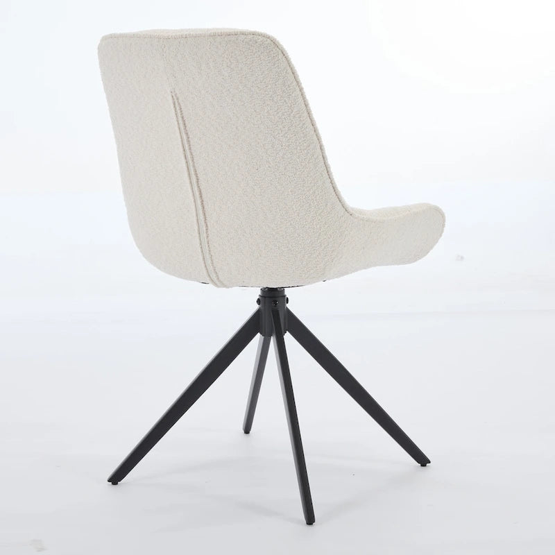 XINMICS Swivel Dining Chairs, Boucle Upholstered Accent Chairs Living Room Chairs Desk Office Arm Chair