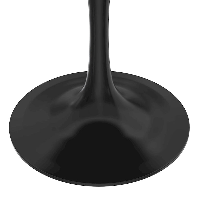 LeisureMod Verve 36 Round Dining Table with MDF Wood TableTop and Black Steel Base for Kitchen & Dining Room