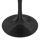 LeisureMod Verve 36 Round Dining Table with MDF Wood TableTop and Black Steel Base for Kitchen & Dining Room