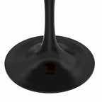 LeisureMod Verve 36 Round Dining Table with MDF Wood TableTop and Black Steel Base for Kitchen & Dining Room