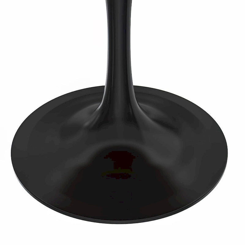 LeisureMod Verve 36 Round Dining Table with MDF Wood TableTop and Black Steel Base for Kitchen & Dining Room