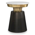 WYNDENHALL Arna Contemporary 16 inch Wide Metal Side Table in Black, Gold - 16D x 16W x 19.5H