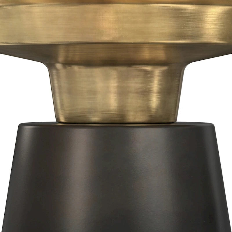 WYNDENHALL Arna Contemporary 16 inch Wide Metal Side Table in Black, Gold - 16D x 16W x 19.5H