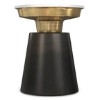 WYNDENHALL Arna Contemporary 16 inch Wide Metal Side Table in Black, Gold - 16D x 16W x 19.5H