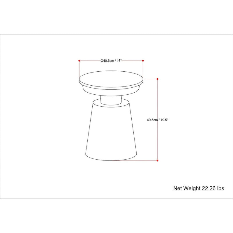 WYNDENHALL Arna Contemporary 16 inch Wide Metal Side Table in Black, Gold - 16D x 16W x 19.5H