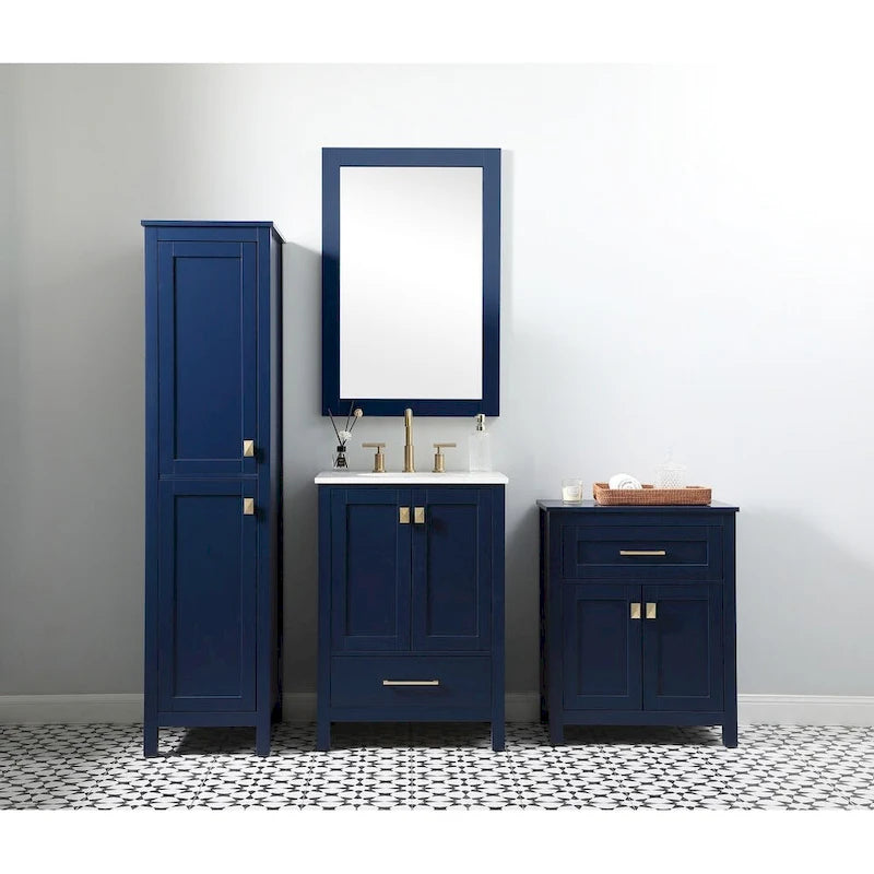 Indigo Home 16 Inch Bathroom Linen Storage Freestanding Cabinet