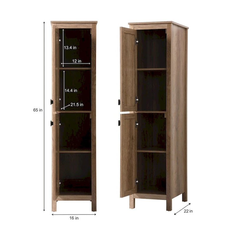 Indigo Home 16 Inch Bathroom Linen Storage Freestanding Cabinet